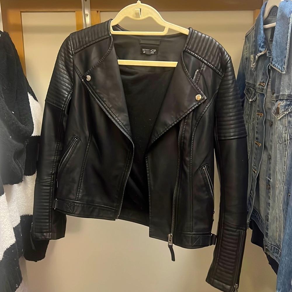 topshop leather jacket